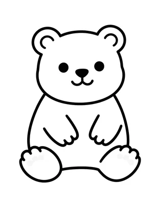 Disegno da colorare con una marmotta paffuta seduta su un sasso rotondo, con le zampette unite e un sorriso