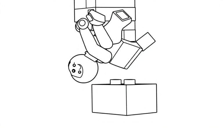 Astronauta Lego che cade, disegno da colorare