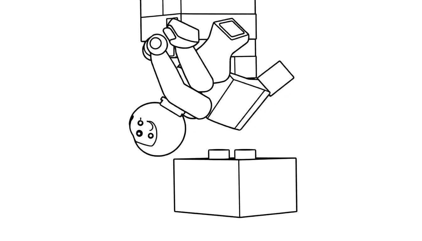 Astronauta Lego che cade, disegno da colorare